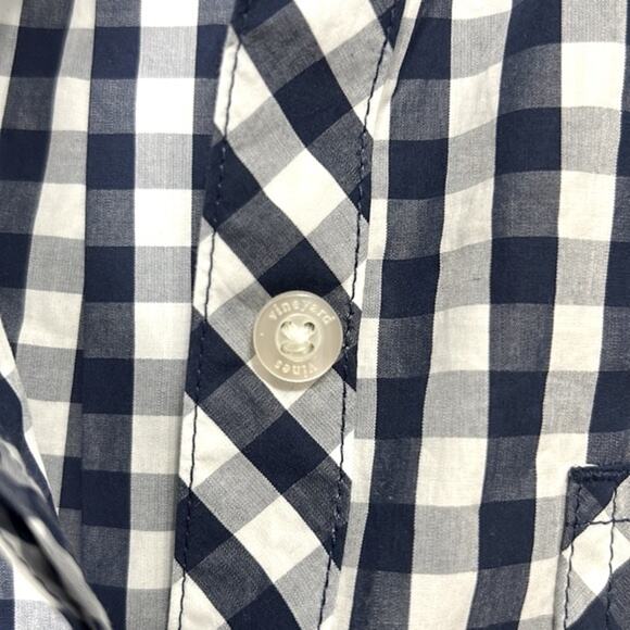 Vineyard Vines Gingham Chilmark Navy & White Relaxed Button-Down women’s size 2 - Picture 5 of 7